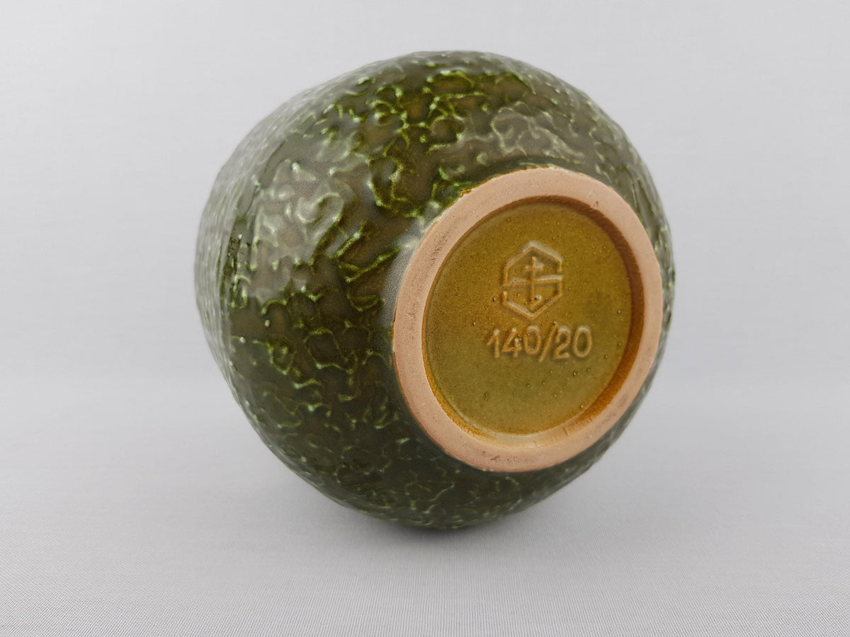 Vintage STEULER KERAMIK Green Fat Lava Vase 140-20 West German Pottery 1960s