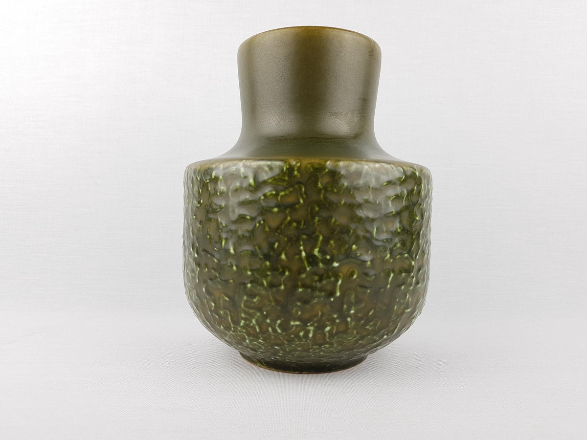 Vintage STEULER KERAMIK Green Fat Lava Vase 140-20 West German Pottery 1960s