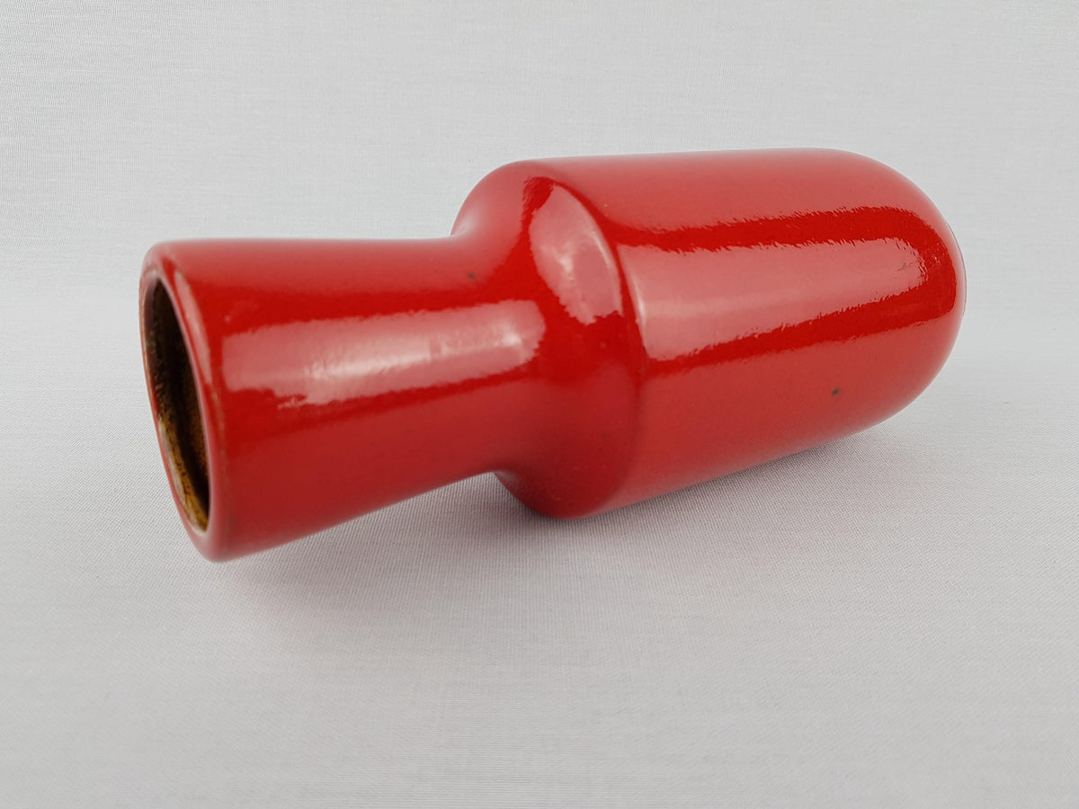 Vintage STEULER KERAMIK Red Glossy Vase 142-20 West German Pottery 1960s