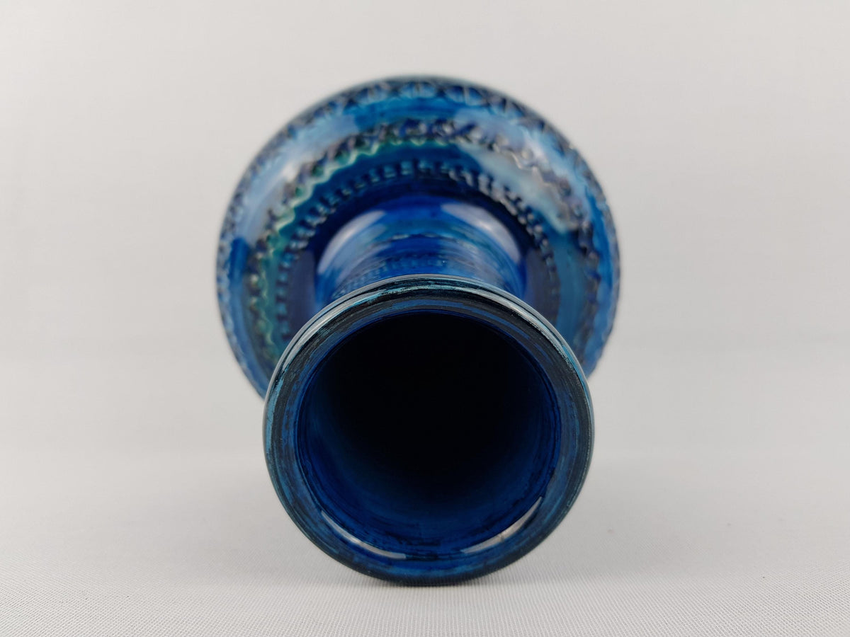 Vintage STUDIO 4 Blue Italian Pottery Vase Bitossi Rimini Blue Style