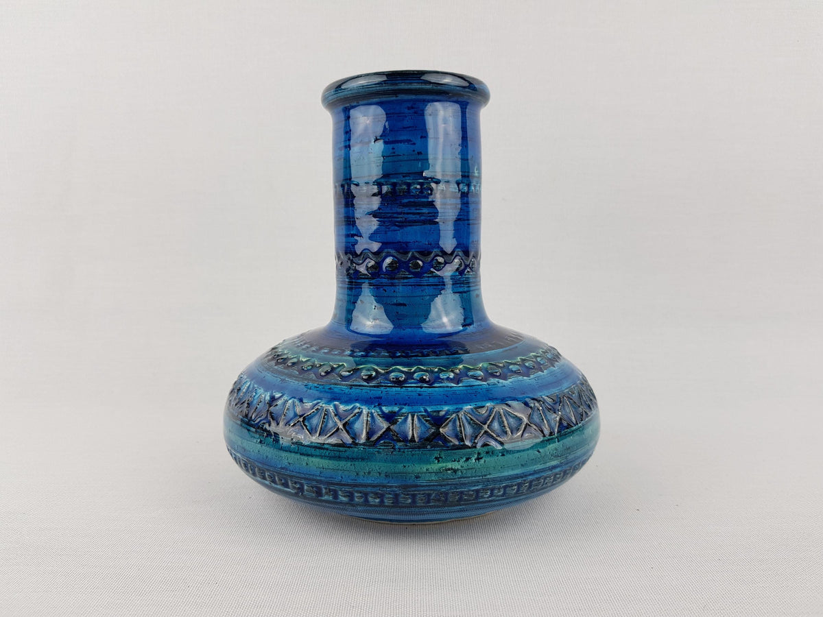 Vintage STUDIO 4 Blue Italian Pottery Vase Bitossi Rimini Blue Style