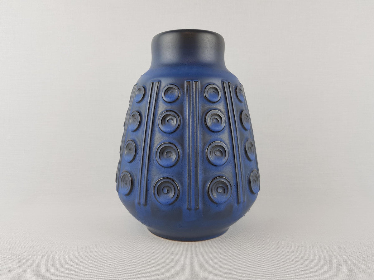 Vintage STEULER KERAMIK Blue Vase 4333/0 West German Pottery 1950s