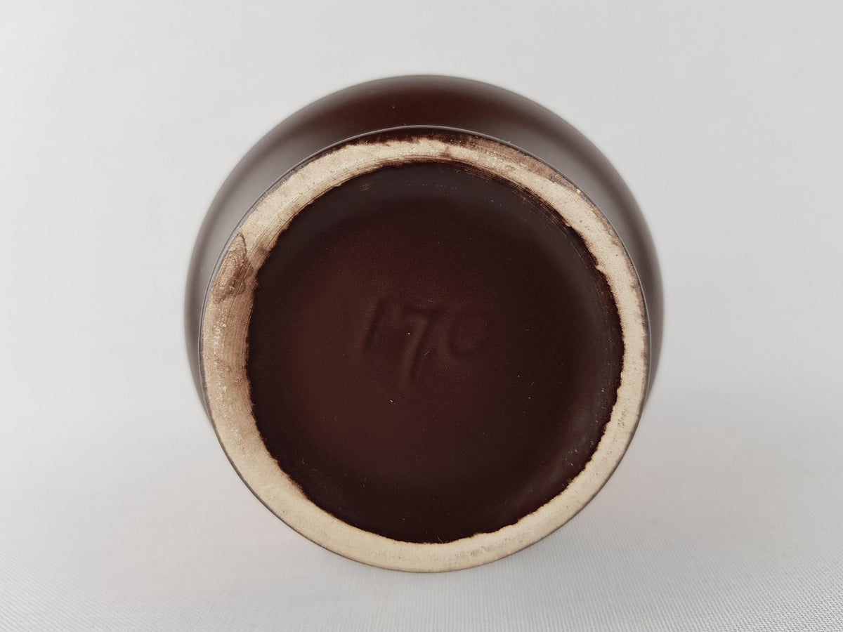 Vintage GOUDA MODICA Brown and Orange Vase Dutch Pottery 1970s