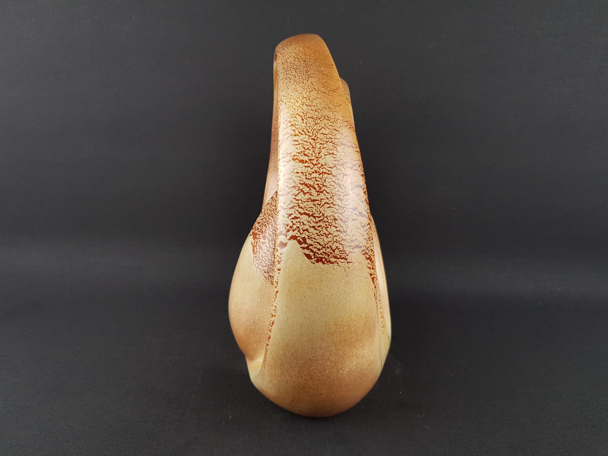 Vintage Elegant Roberto Rigon Abstract Ceramic Vase with "Strappante" Decor– Mid-Century Modern Style 1970's