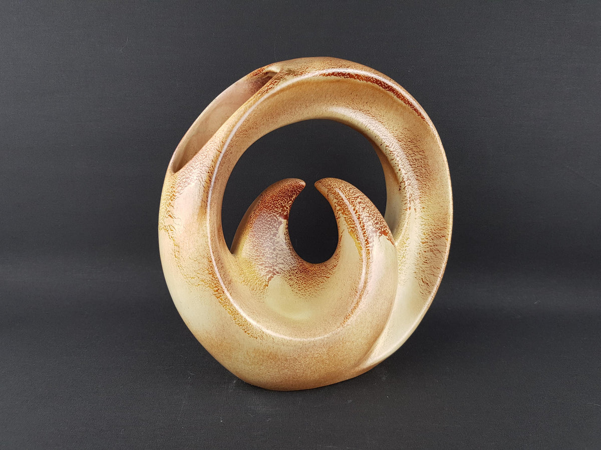 Vintage Elegant Roberto Rigon Abstract Ceramic Vase with "Strappante" Decor– Mid-Century Modern Style 1970's