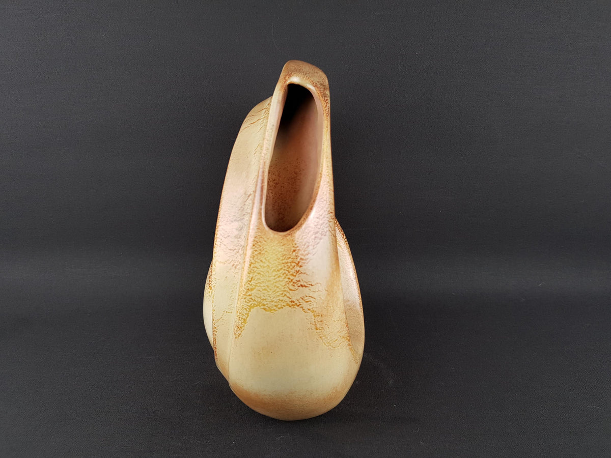 Vintage Elegant Roberto Rigon Abstract Ceramic Vase with "Strappante" Decor– Mid-Century Modern Style 1970's