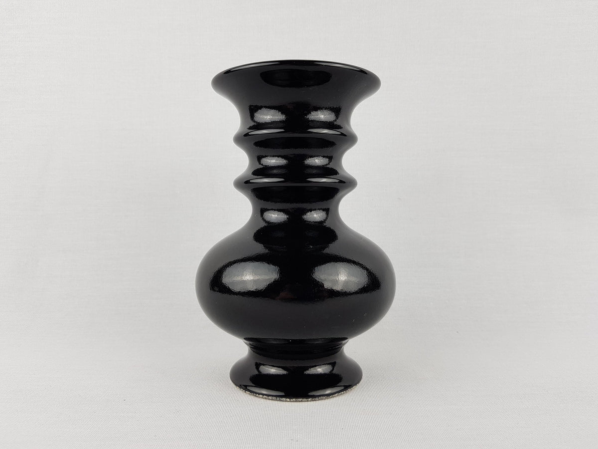 Vintage DELFTS Black Ceramic Vase 605 Dutch Pottery 1970s