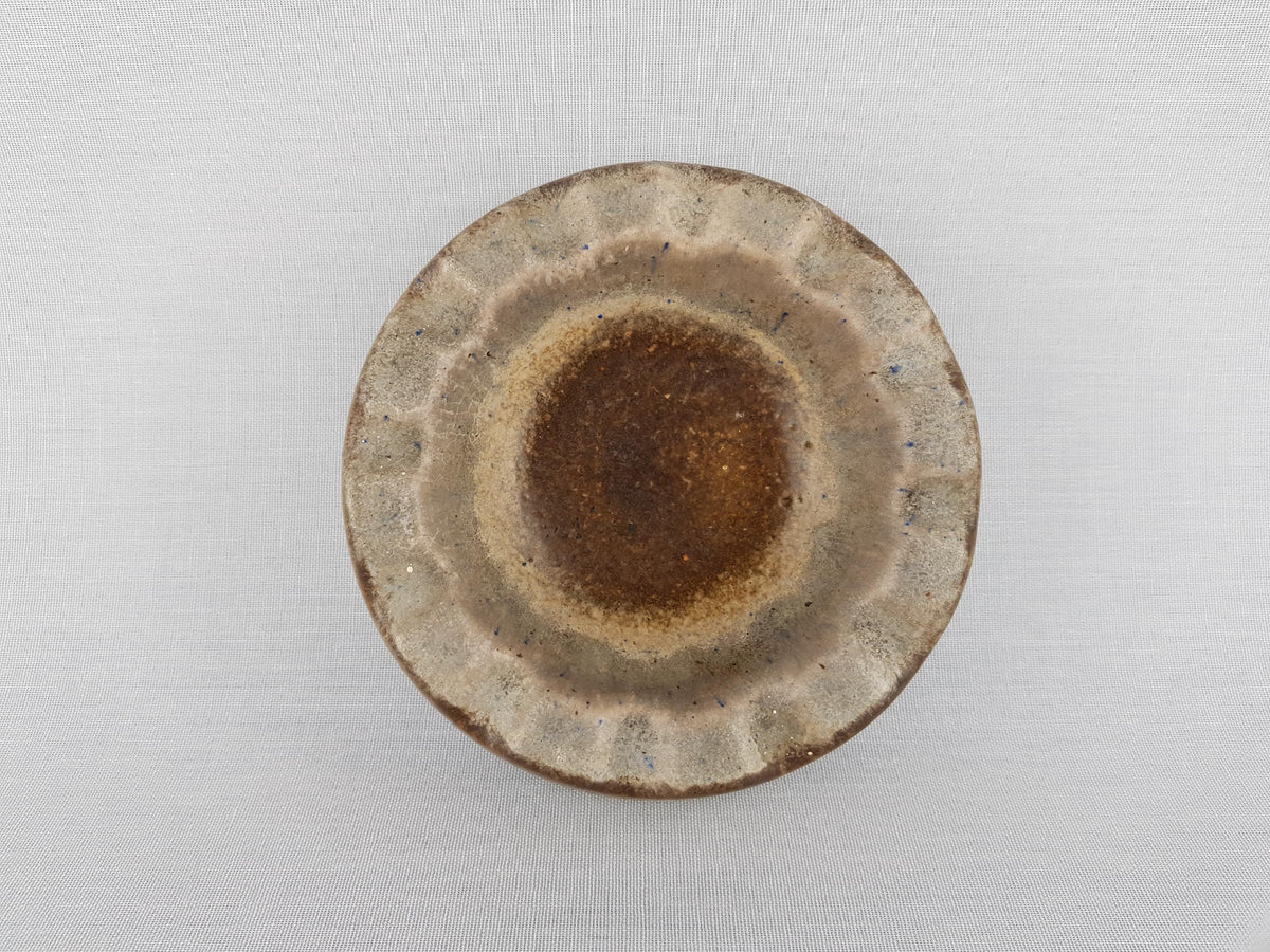 Vintage VEB STREHLA Beige and Brown Bowl / Ashtray East German Pottery 1960s