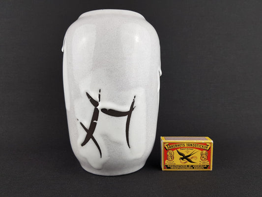 Vintage SCHEURICH KERAMIK Grey and White Vase 238/18 West German Pottery 1970s