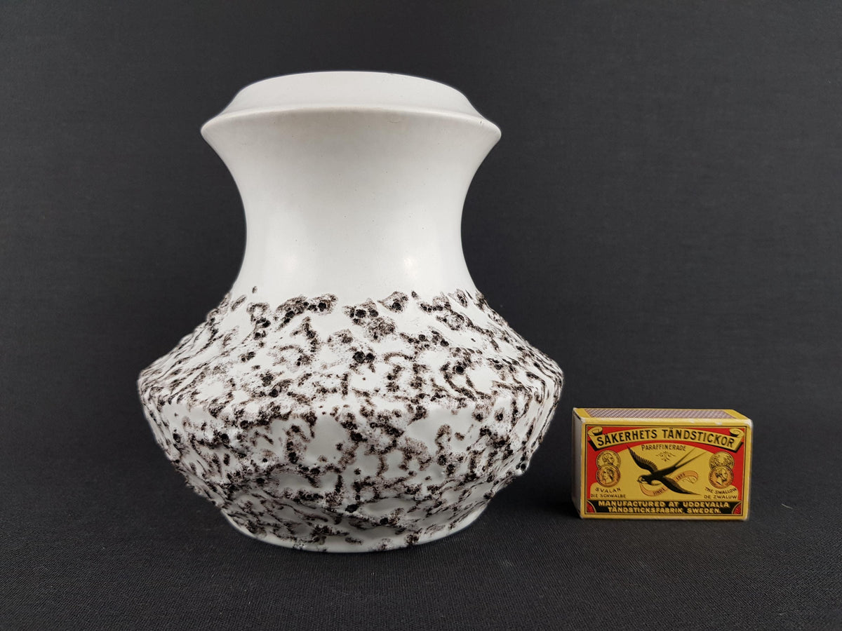 Vintage STEULER KERAMIK White Fat Lava Vase 316-15 West German Pottery 1960s