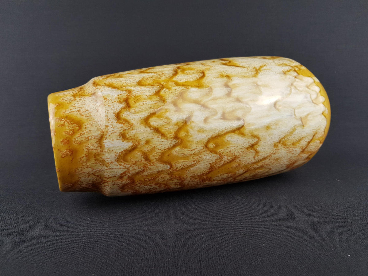 Vintage SCHEURICH KERAMIK Yellow and Brown Fat Lava Vase 203 26 West German Pottery 1970s