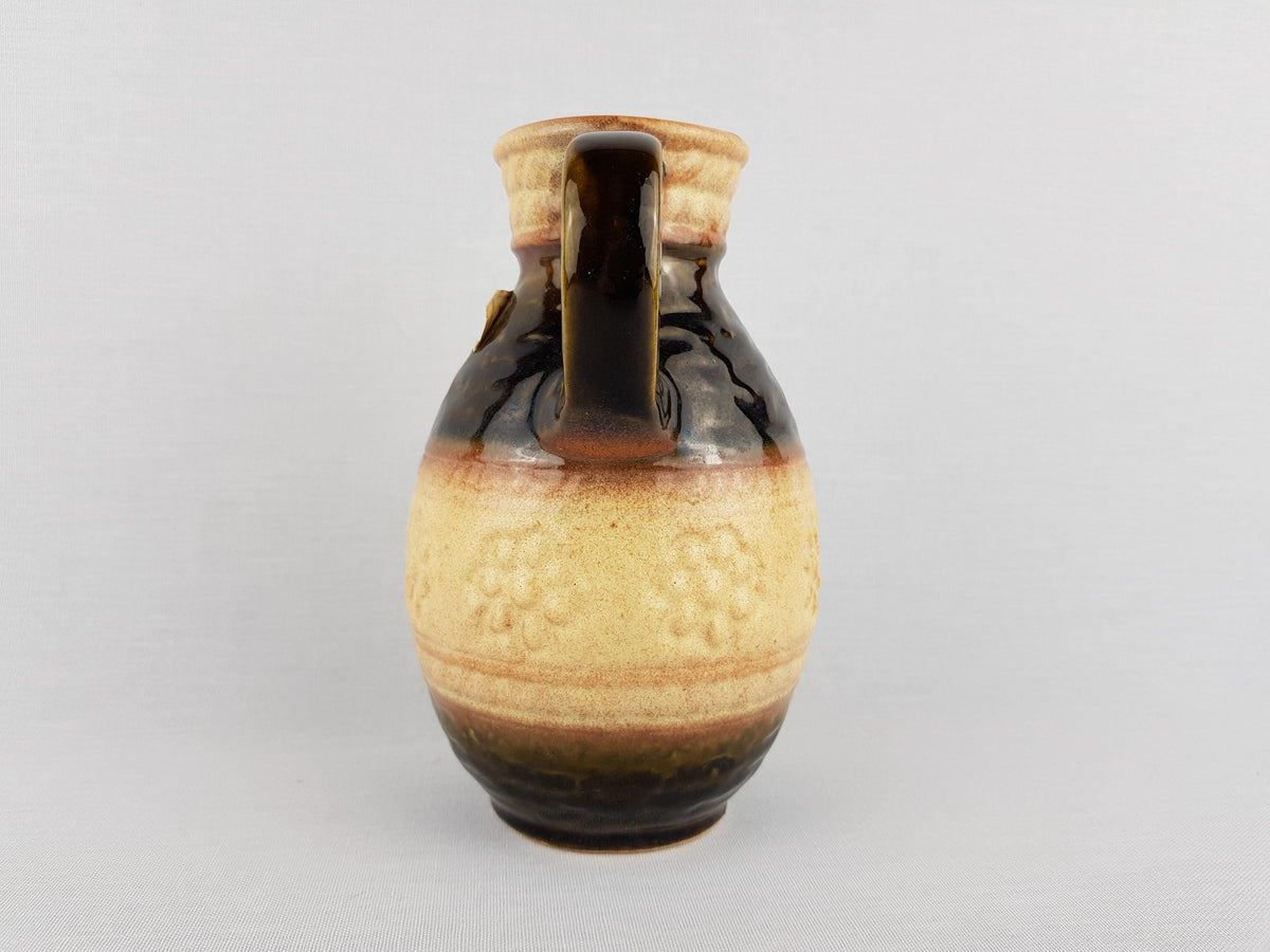 Vintage BAY KERAMIK Handled Brown and Beige Vase 661 17 West German Pottery 1960s