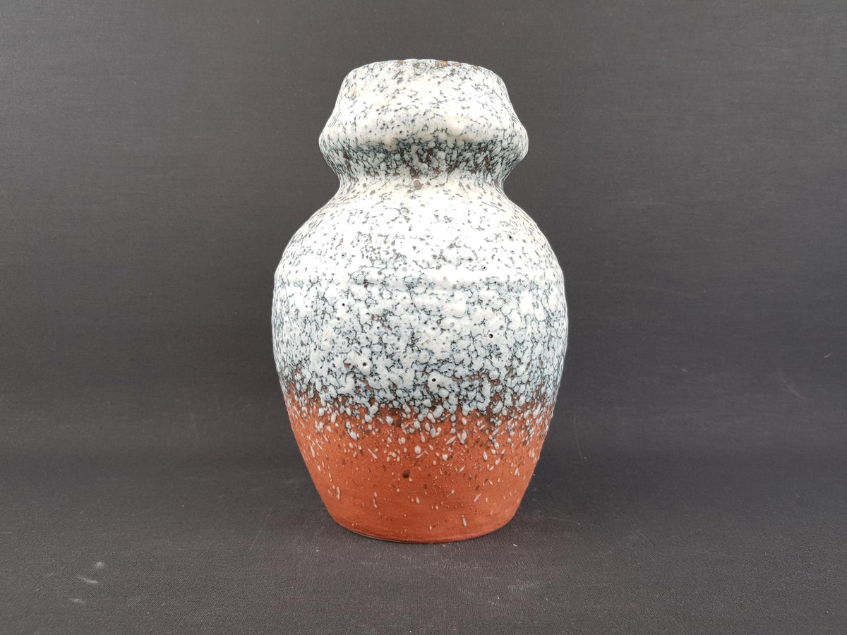 Vintage RUSCHA ART KERAMIK Salmon Pink and Bluish Fat Lava Vase West German Pottery 1970s
