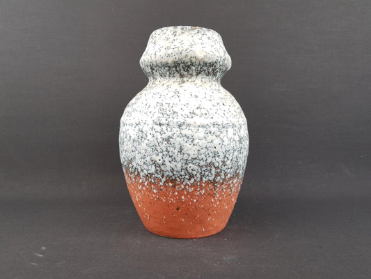 Vintage RUSCHA ART KERAMIK Salmon Pink and Bluish Fat Lava Vase West German Pottery 1970s