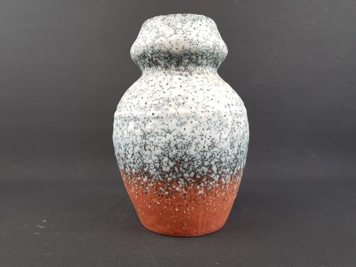 Vintage RUSCHA ART KERAMIK Salmon Pink and Bluish Fat Lava Vase West German Pottery 1970s
