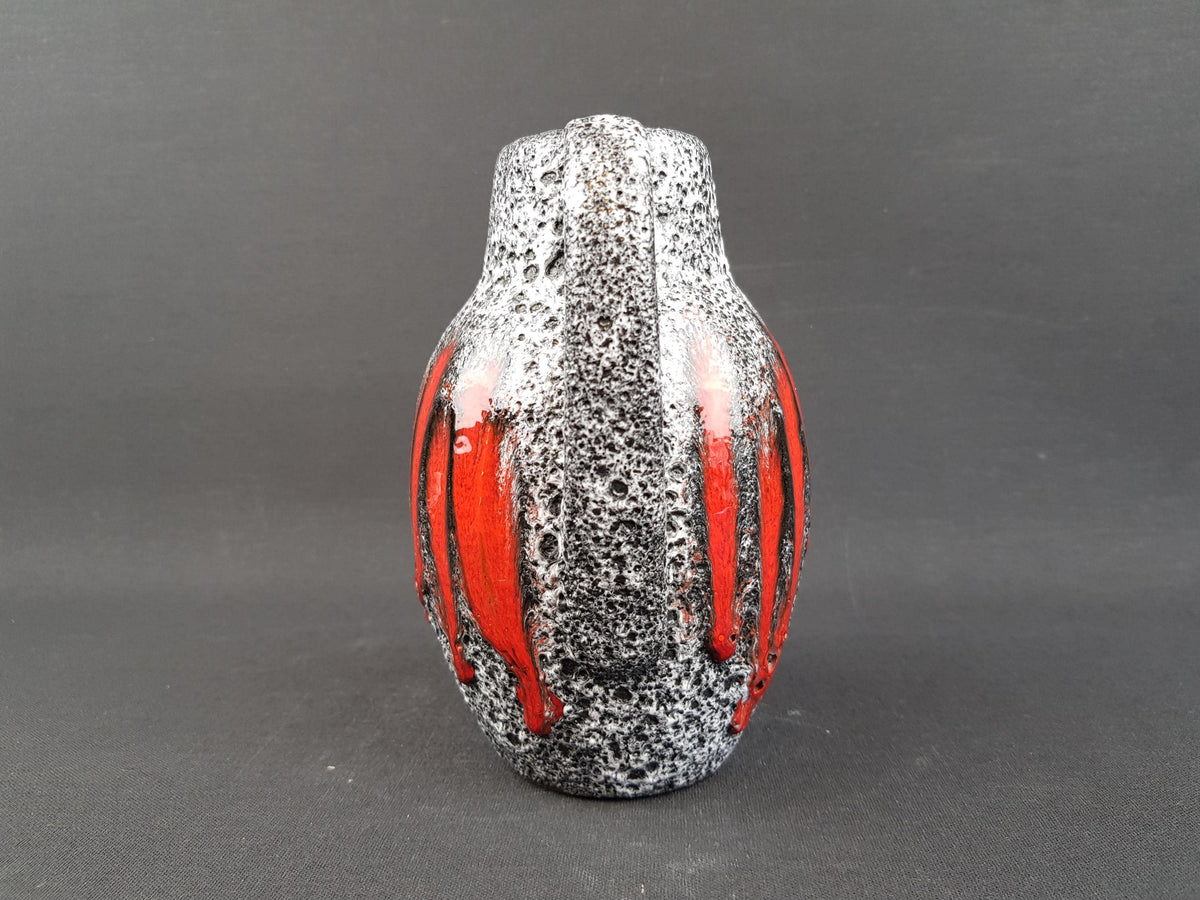 Vintage SCHEURICH KERAMIK Fat Lava Vase with Lora decor 414-16 West German Pottery 1960s