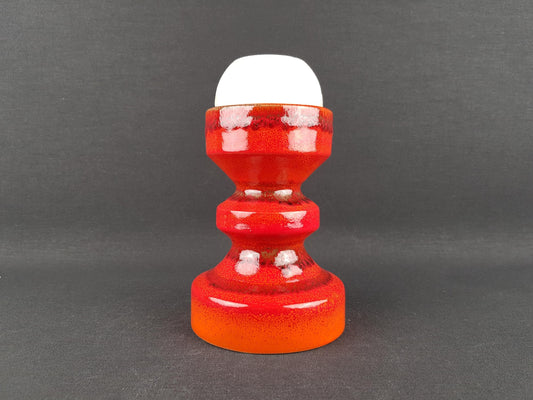 Vintage Reddish orange CANDLE HOLDER Italian Pottery 1960s 1970s