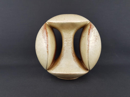 Vintage BERTONCELLO Rare form Vase by Roberto Rigon with Screziato Havana Decor Mid-Century Modern Style 1970's from Italy