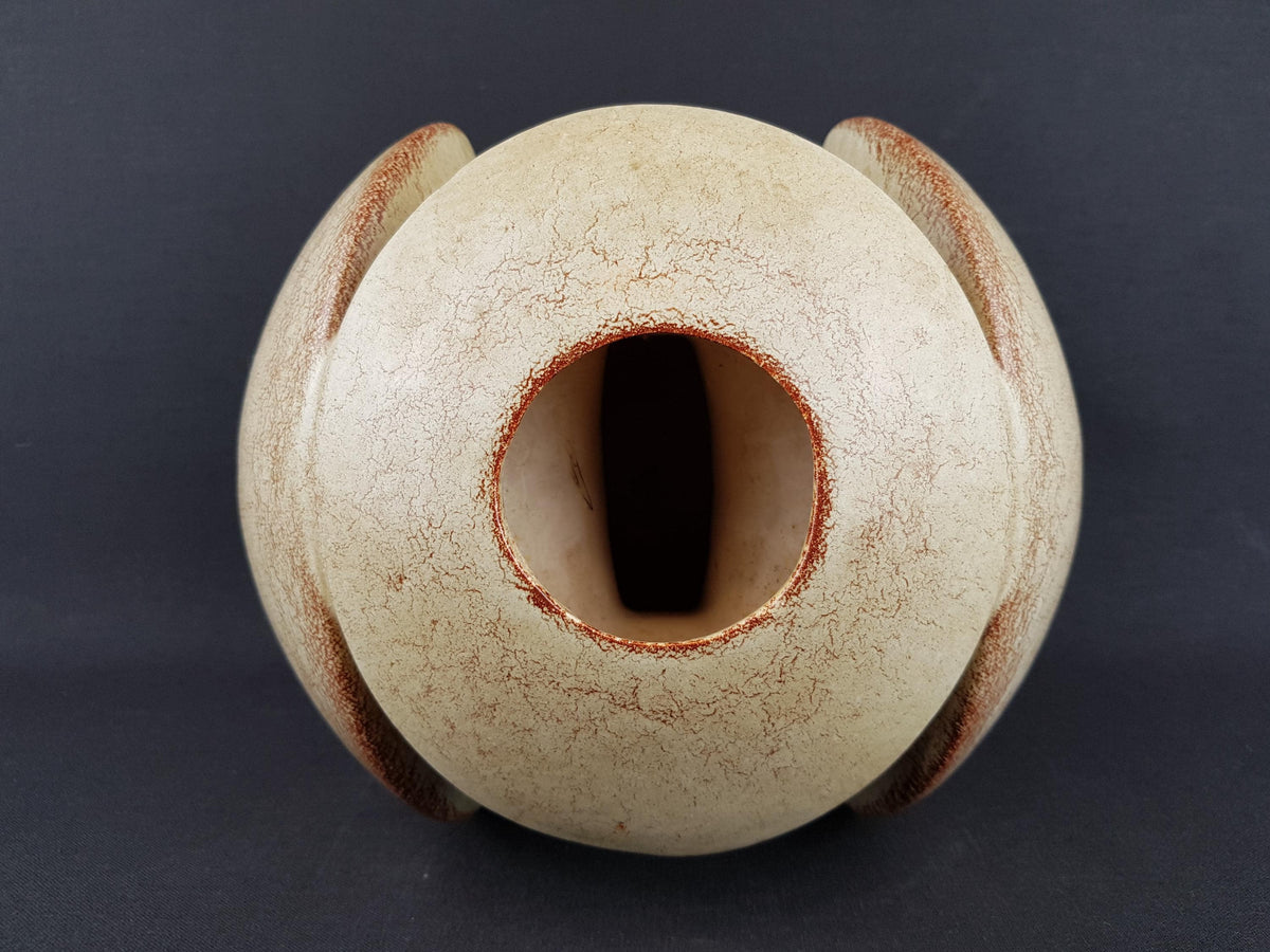 Vintage BERTONCELLO Rare form Vase by Roberto Rigon with Screziato Havana Decor Mid-Century Modern Style 1970's from Italy