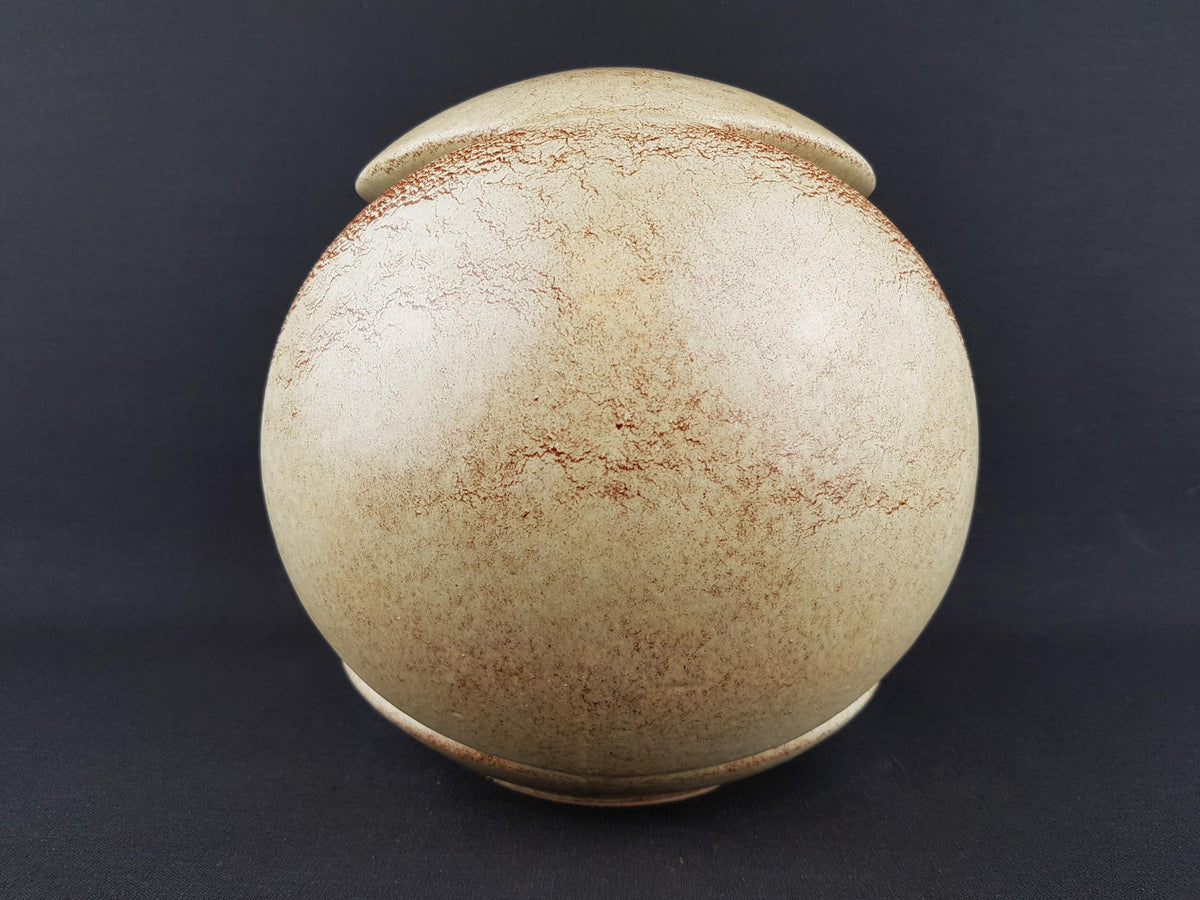 Vintage BERTONCELLO Rare form Vase by Roberto Rigon with Screziato Havana Decor Mid-Century Modern Style 1970's from Italy