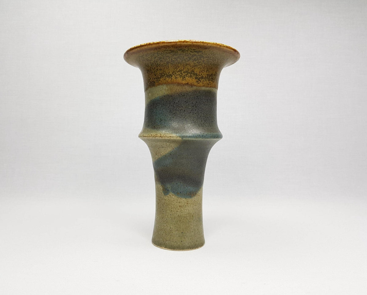 Vintage GABRIELE BOOS Studio Art Pottery Brown Blue and Green Ceramic Vase 1975 Germany