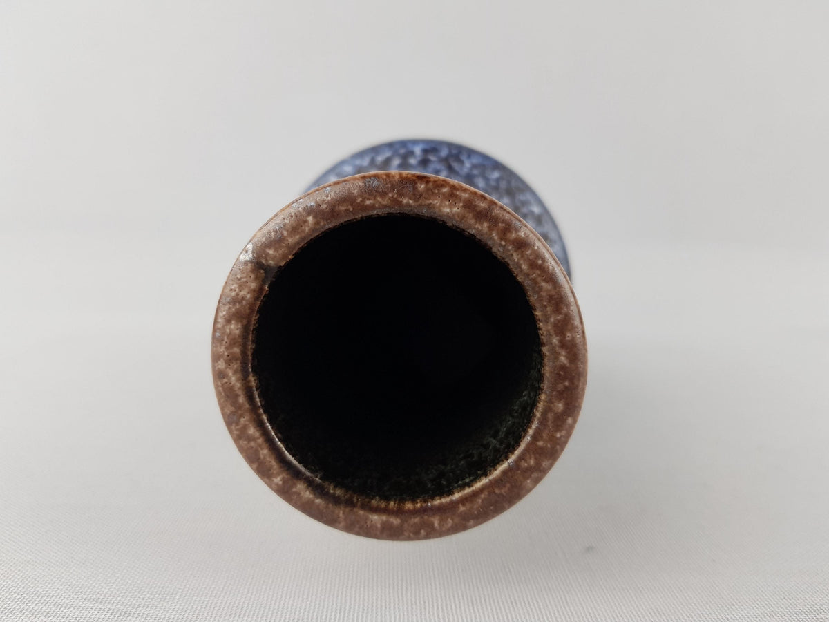 Vintage STEULER KERAMIK Blue and Brown Fat Lava Vase 142-20 West German Pottery 1960s