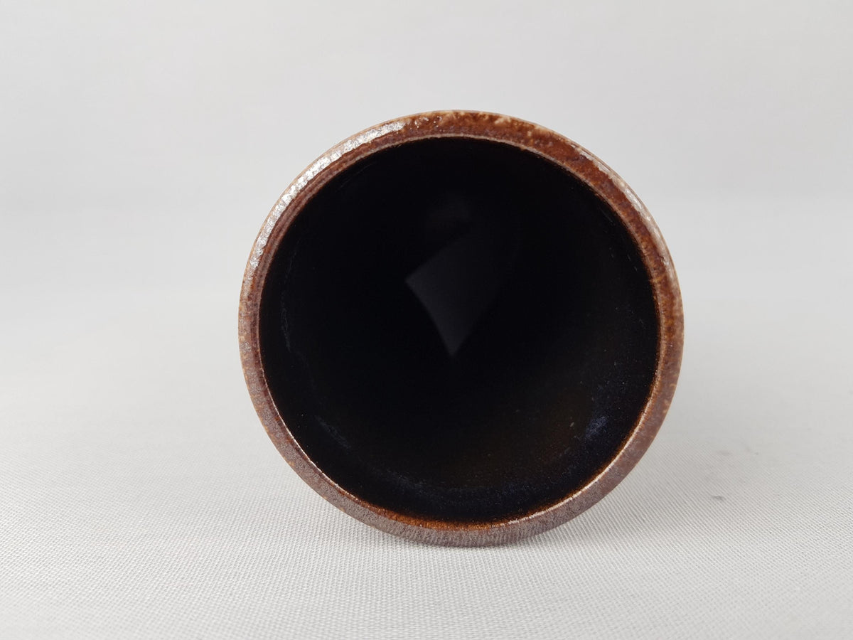 Vintage STEULER KERAMIK Blue and Brown Fat Lava Vase 4219/0 West German Pottery 1970s