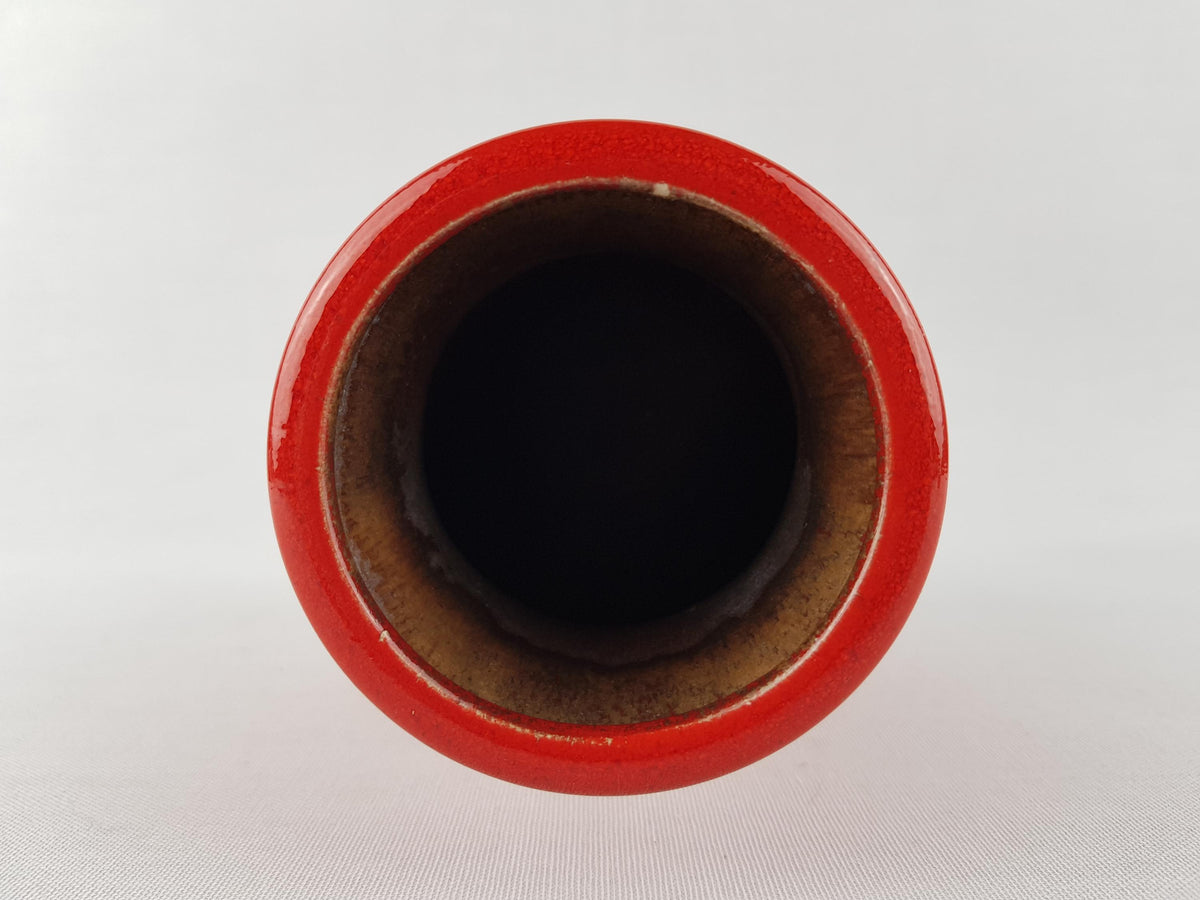 Vintage STEULER KERAMIK Red Vase 140-15 West German Pottery 1960s