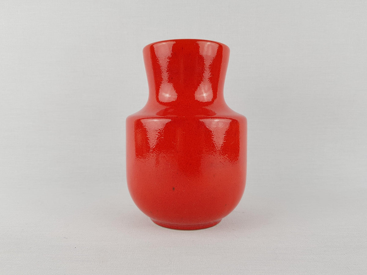 Vintage STEULER KERAMIK Red Vase 140-15 West German Pottery 1960s