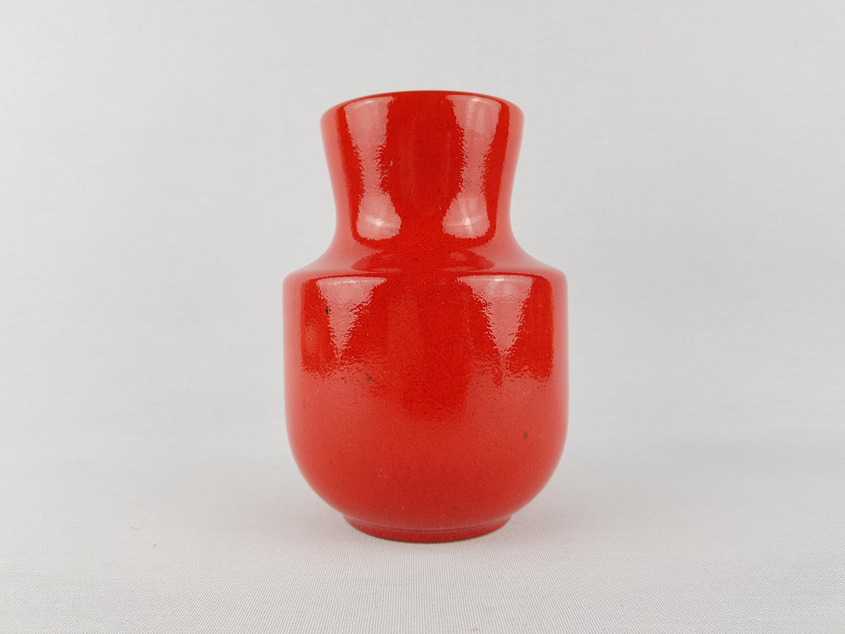 Vintage STEULER KERAMIK Red Vase 140-15 West German Pottery 1960s