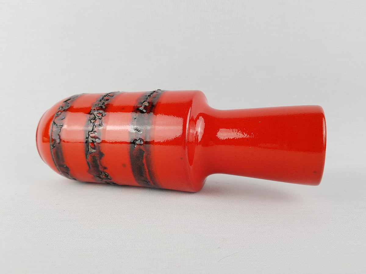 Vintage STEULER KERAMIK Red Vase 142-25 West German Pottery 1960s