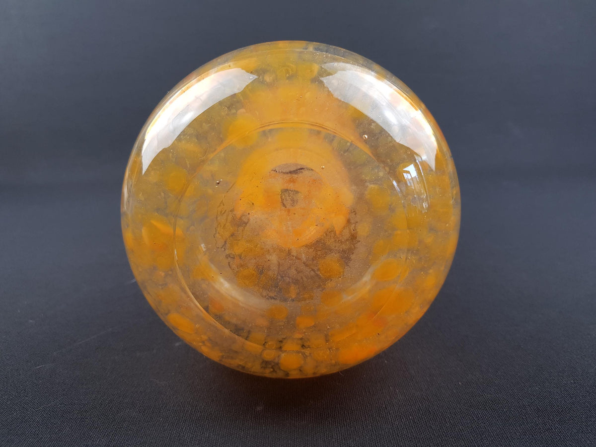 Large Vintage Orange Glass Vase Probably Czech or German (Warnecke Style)