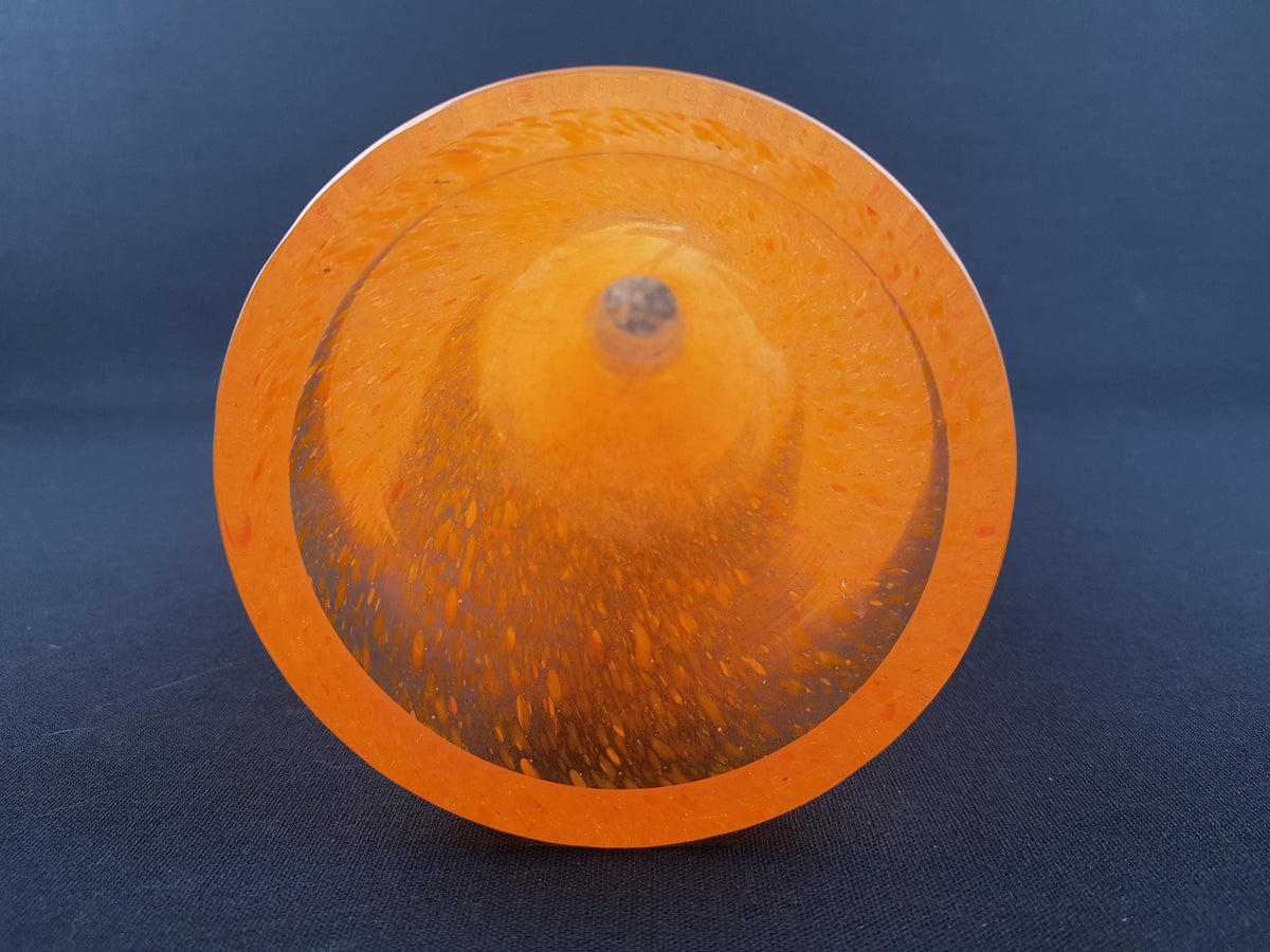 Large Vintage Orange Glass Vase Probably Czech or German (Warnecke Style)
