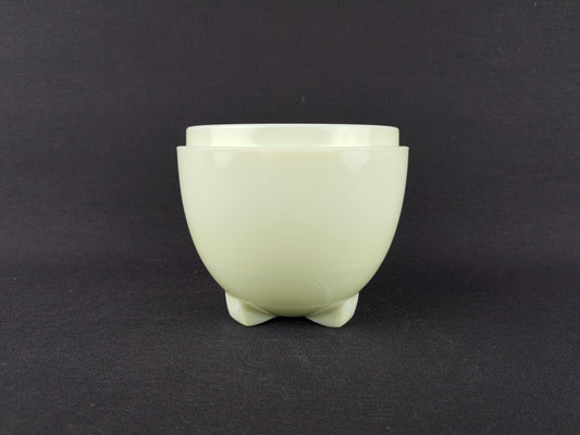 Yellow Colopal Glass Tobacco Jar executed by Glasfabriek Leerdam Designed by Andries Dirk Copier 1931