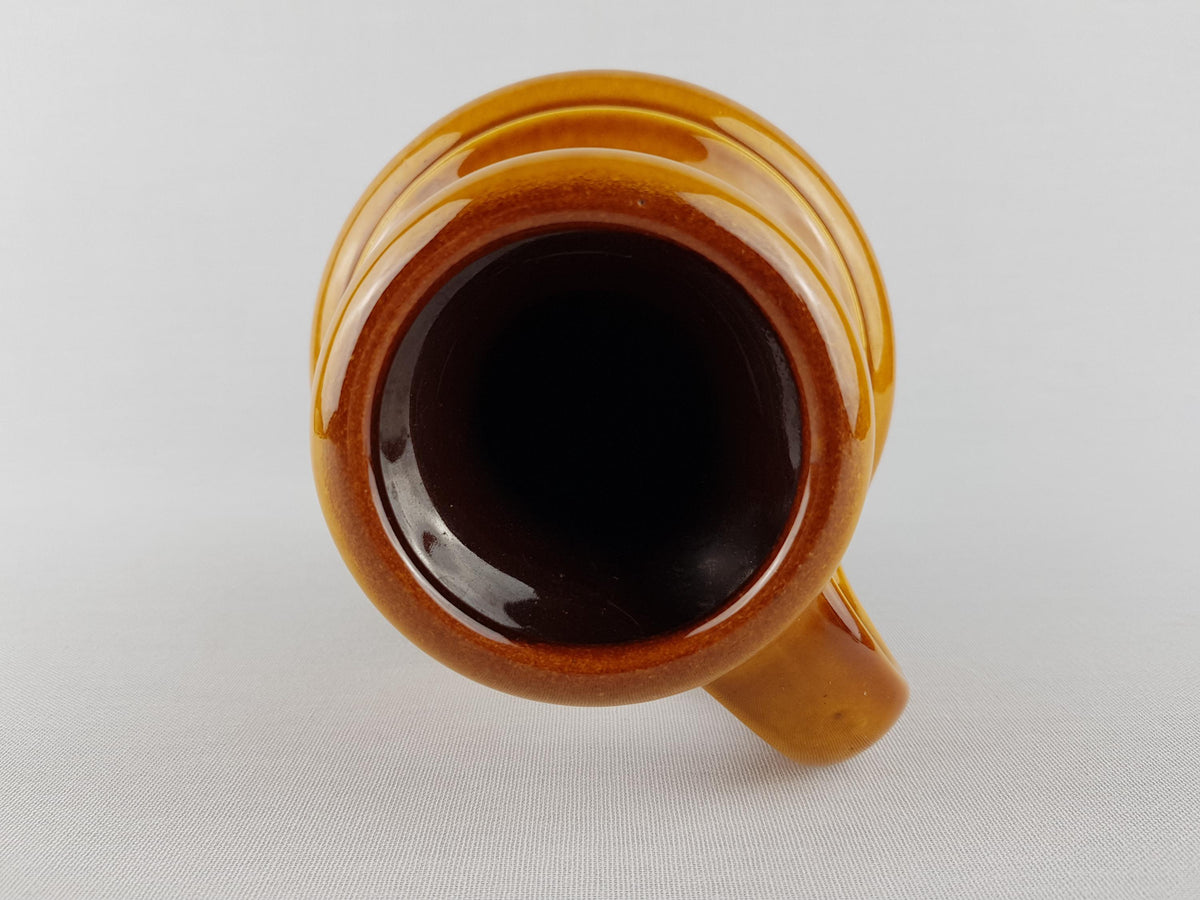Vintage CARSTENS KERAMIK Handled Brown Hooped Vase 0110-20 West German Pottery 1960s
