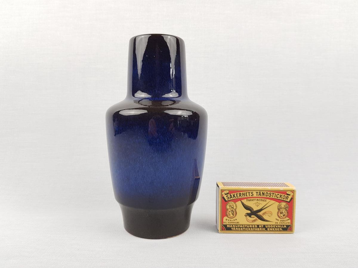 Vintage STEULER KERAMIK Blue Vase 157-15 West German Pottery 1960s