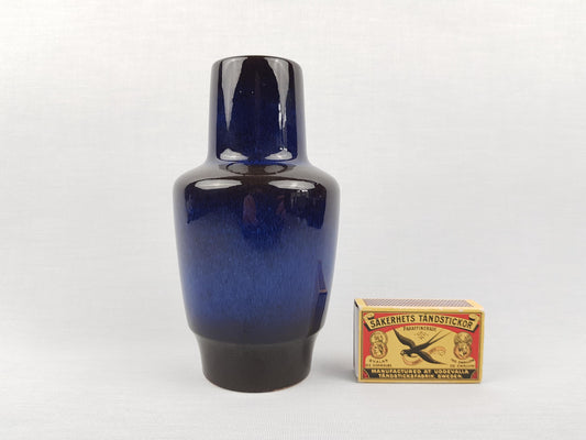 Vintage STEULER KERAMIK Blue Vase 157-15 West German Pottery 1960s
