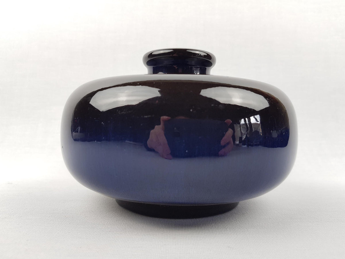 Vintage STEULER KERAMIK Glossy Ink Blue Vase 130-10 West German Pottery 1970s