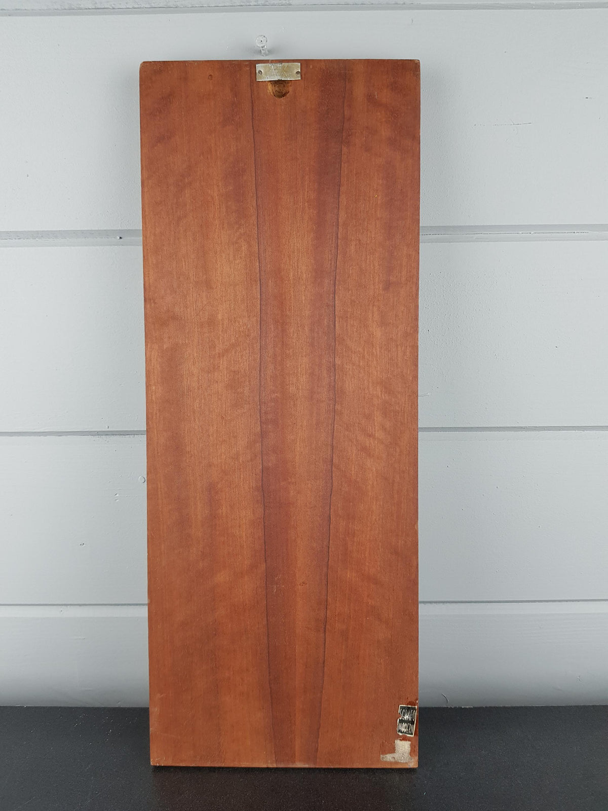 Vintage SGRAFO MODERN Teak Wall Board Plaque with 3D Porcelain Woman West Germany 1958-60s