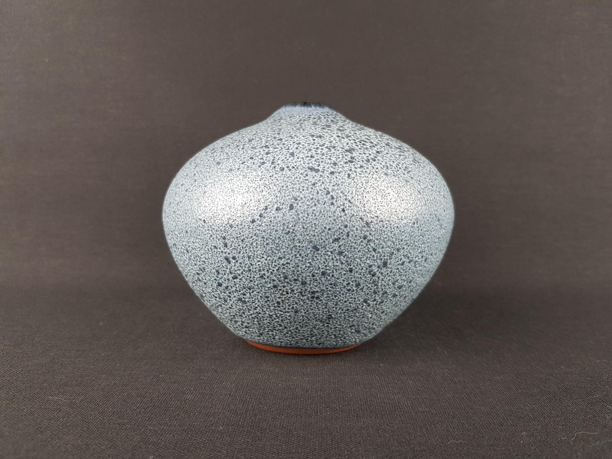 Vintage GRAMANN ROMHILD Topferei Speckled BlueVase East German Studio Art Pottery 1960s