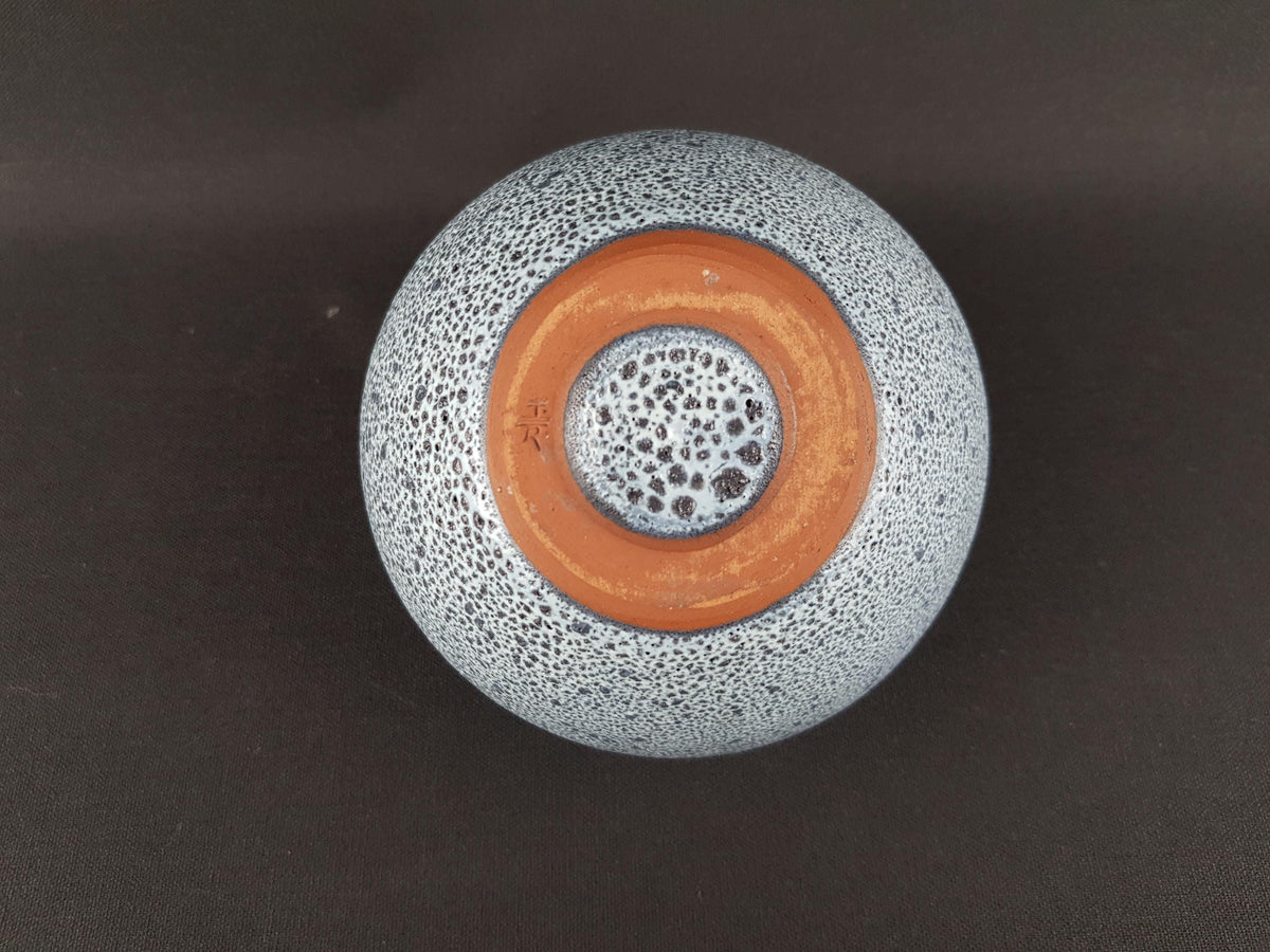 Vintage GRAMANN ROMHILD Topferei Speckled BlueVase East German Studio Art Pottery 1960s
