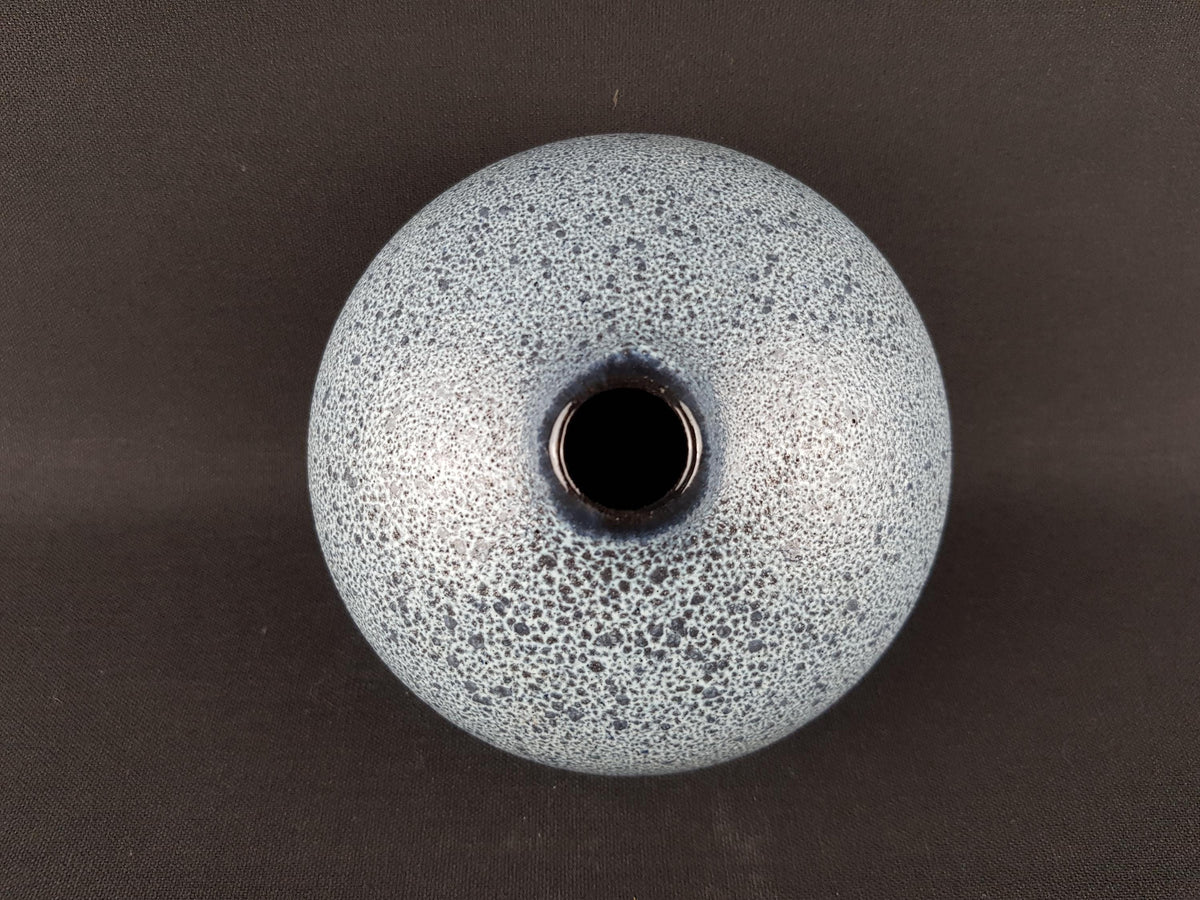 Vintage GRAMANN ROMHILD Topferei Speckled BlueVase East German Studio Art Pottery 1960s