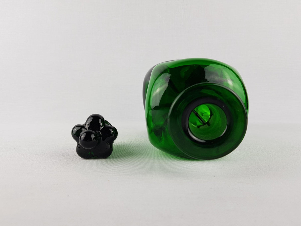 Vintage HOLMEGAARD Green Kluk Kluk Glass Decanter by Jacob Bang Denmark 1970s