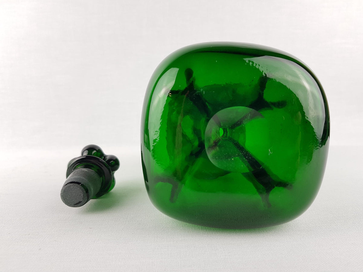 Vintage HOLMEGAARD Green Kluk Kluk Glass Decanter by Jacob Bang Denmark 1970s