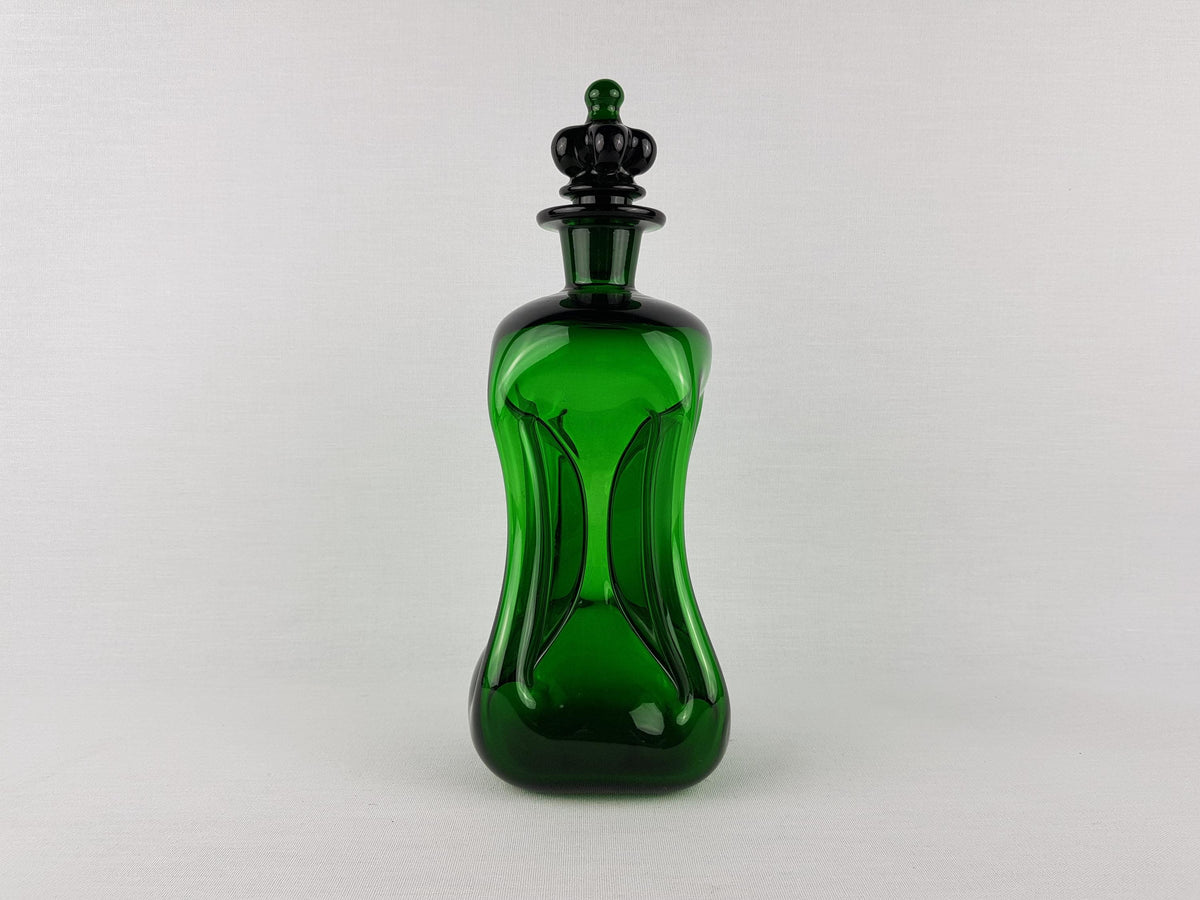 Vintage HOLMEGAARD Green Kluk Kluk Glass Decanter by Jacob Bang Denmark 1970s