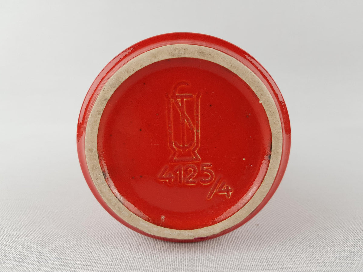 Vintage STEULER KERAMIK Tapered Hourglass Red Vase 4125 4 West German Pottery 1950s