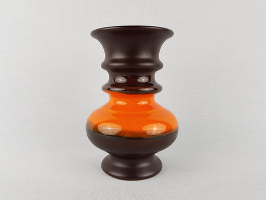 Vintage GOUDA MODICA Brown and Orange Vase Dutch Pottery 1970s
