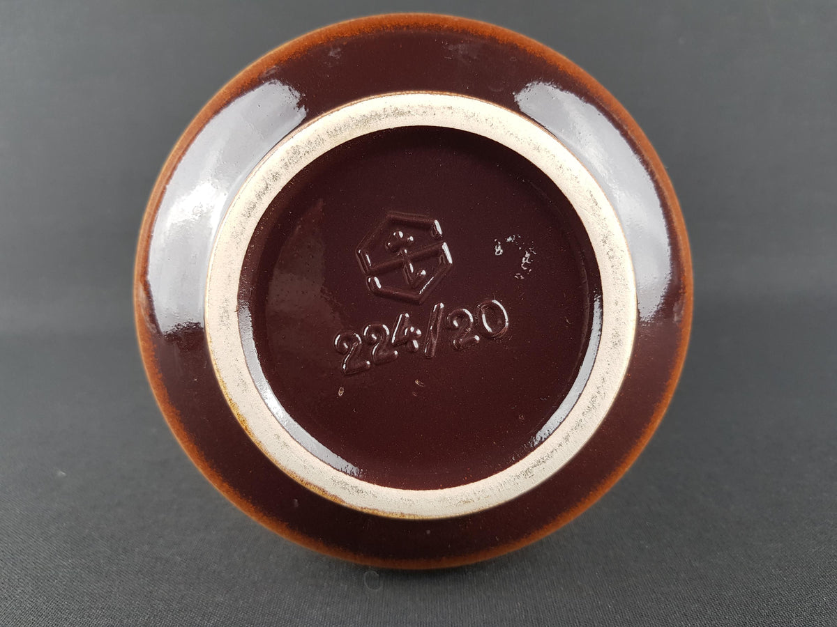 Vintage STEULER KERAMIK Beige Brown Vase "Cascad " Serie by Cari Zalloni 224-20 West German Pottery 1969s