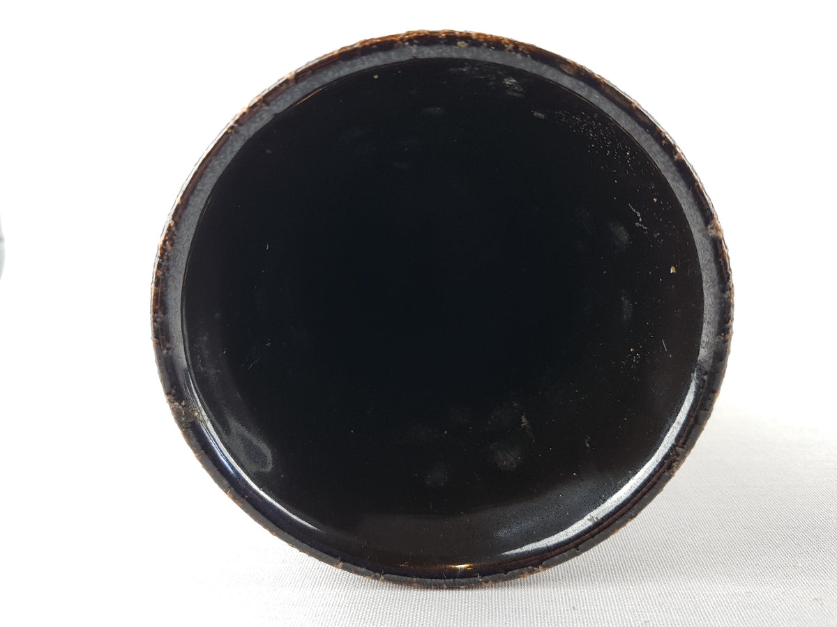 Vintage STEIN KERAMIK Brown and White Fat Lava Vase 27-30 – West German Pottery – 1970s