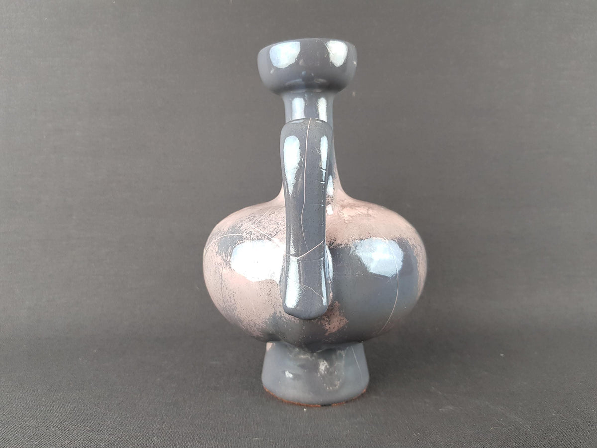 Vintage OTTO KERAMIK Handled Pink Gray Vase West German Pottery 1970-80s
